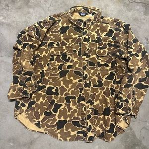Vintage Woolrich mens Long Sleeve Button Up Camo Shirt Made in USA Hunting VTG